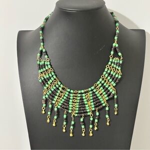 Unique Egyptian Old Glass and Mummy Bead Necklace Made In Egypt